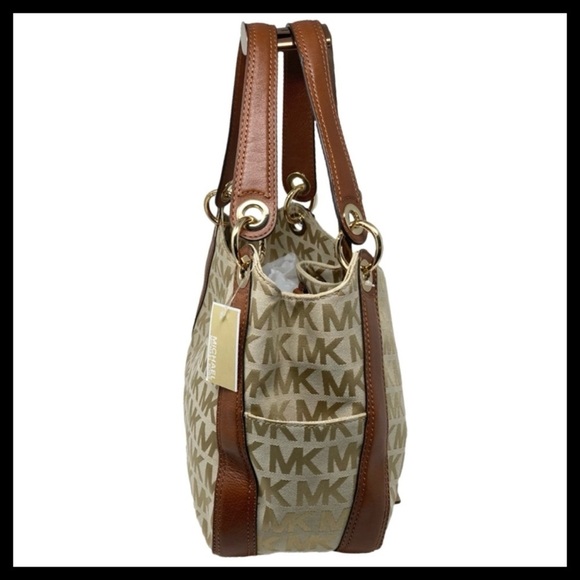 MICHAEL KORS Ludlow Shoulder Bag Signature Jacquard and Leather - Picture 8 of 16